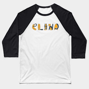 Elina | Girl Name | Cat Lover | Cat Illustration Baseball T-Shirt